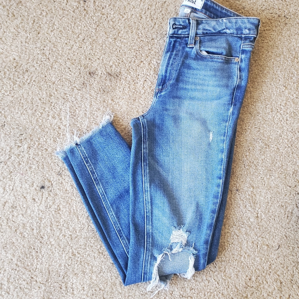 Paige hoxton ankle medium wash jeans